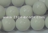 CAG708 15.5 inches 18mm round white agate gemstone beads wholesale