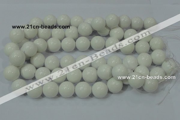 CAG708 15.5 inches 18mm round white agate gemstone beads wholesale