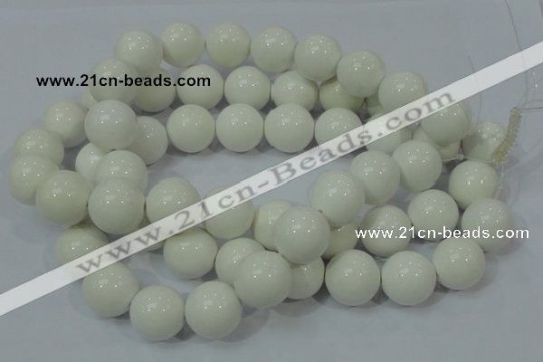 CAG709 15.5 inches 20mm round white agate gemstone beads wholesale