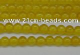 CAG7100 15.5 inches 4mm round yellow agate gemstone beads