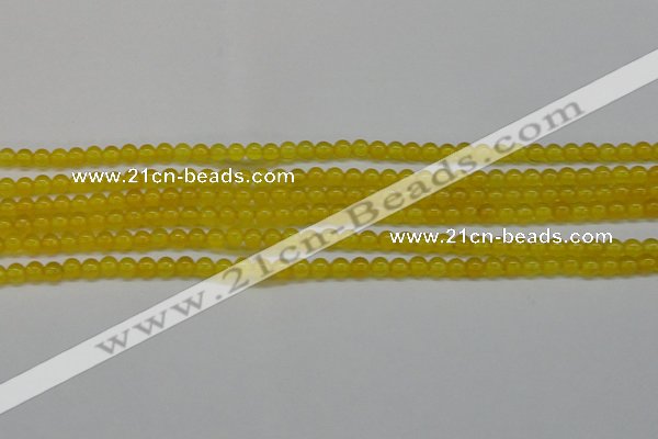 CAG7100 15.5 inches 4mm round yellow agate gemstone beads