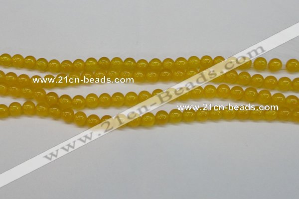 CAG7102 15.5 inches 8mm round yellow agate gemstone beads