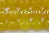 CAG7105 15.5 inches 14mm round yellow agate gemstone beads