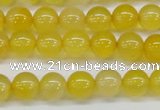 CAG7109 15.5 inches 8mm round yellow agate gemstone beads