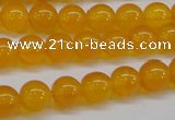 CAG7110 15.5 inches 8mm round yellow agate gemstone beads