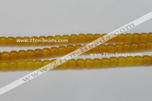 CAG7115 15.5 inches 10*12mm apple-shaped yellow agate gemstone beads