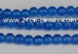 CAG7158 15.5 inches 4mm round blue agate gemstone beads