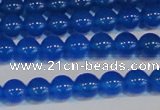 CAG7159 15.5 inches 6mm round blue agate gemstone beads