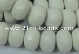 CAG716 15.5 inches 12*18mm faceted rondelle white agate gemstone beads