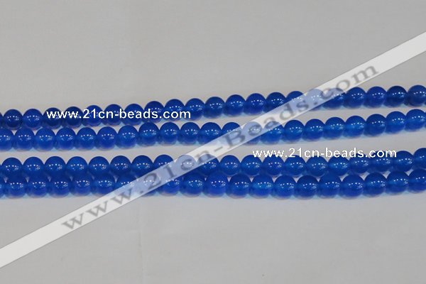 CAG7160 15.5 inches 8mm round blue agate gemstone beads
