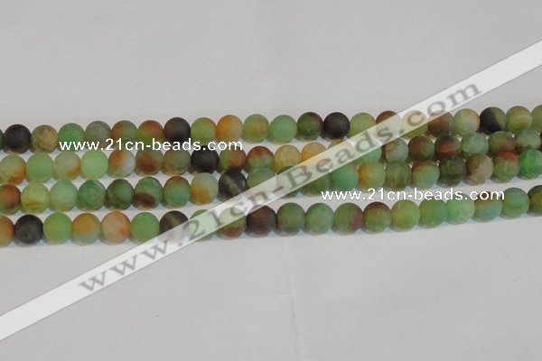 CAG7168 15.5 inches 8mm round matte rainbow agate gemstone beads