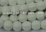 CAG717 15.5 inches 10mm pumpkin shape white agate gemstone beads