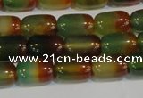 CAG7175 15.5 inches 8*12mm drum rainbow agate gemstone beads