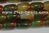 CAG7176 15.5 inches 10*14mm drum rainbow agate gemstone beads