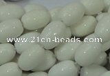 CAG718 15.5 inches 10*15mm rice white agate gemstone beads wholesale