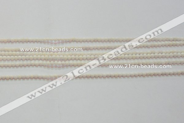 CAG7181 15.5 inches 3mm round white agate gemstone beads