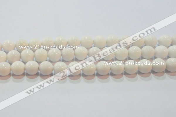 CAG7182 15.5 inches 14mm round white agate gemstone beads