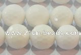 CAG7186 15.5 inches 16mm faceted round white agate gemstone beads