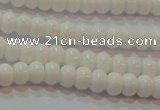 CAG7190 15.5 inches 4*6mm rondelle white agate gemstone beads