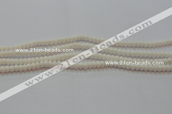 CAG7190 15.5 inches 4*6mm rondelle white agate gemstone beads