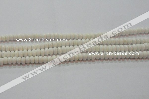 CAG7191 15.5 inches 5*8mm rondelle white agate gemstone beads