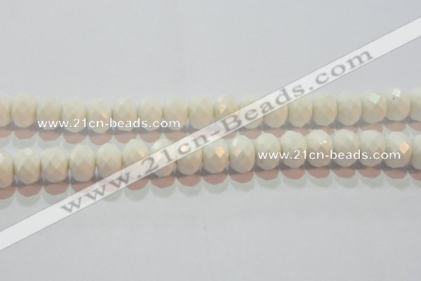 CAG7195 15.5 inches 10*14mm faceted rondelle white agate beads