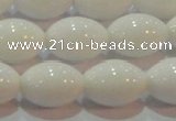 CAG7203 15.5 inches 10*14mm rice white agate gemstone beads