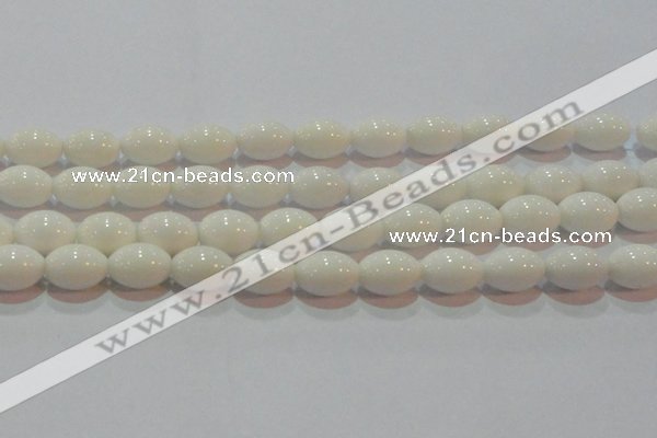 CAG7203 15.5 inches 10*14mm rice white agate gemstone beads