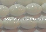 CAG7204 15.5 inches 12*16mm rice white agate gemstone beads