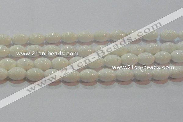 CAG7204 15.5 inches 12*16mm rice white agate gemstone beads