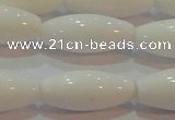 CAG7206 15.5 inches 7*21mm rice white agate gemstone beads