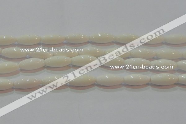 CAG7206 15.5 inches 7*21mm rice white agate gemstone beads