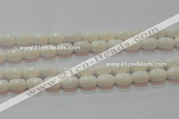 CAG7212 15.5 inches 10*14mm drum white agate gemstone beads