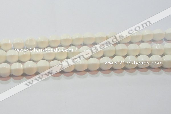 CAG7214 15.5 inches 12*12mm pumpkin white agate gemstone beads