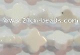 CAG7218 15.5 inches 12*12mm flower white agate gemstone beads