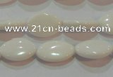 CAG7228 15.5 inches 10*14mm marquise white agate gemstone beads