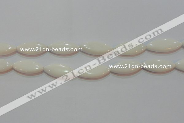 CAG7232 15.5 inches 16*33mm marquise white agate gemstone beads