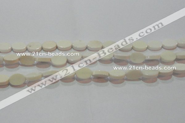 CAG7234 15.5 inches 10*14mm oval white agate gemstone beads