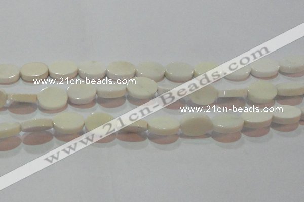 CAG7235 15.5 inches 12*16mm oval white agate gemstone beads