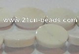 CAG7237 15.5 inches 15*20mm oval white agate gemstone beads