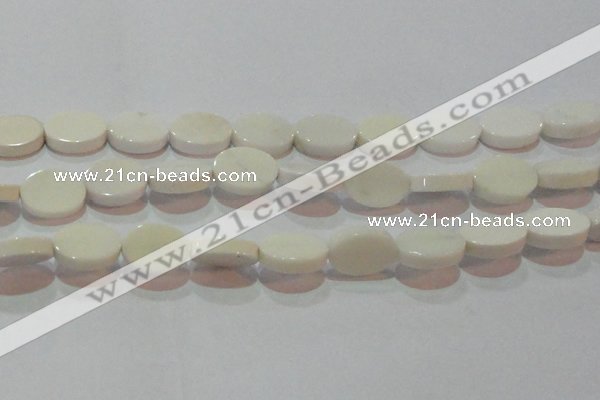 CAG7237 15.5 inches 15*20mm oval white agate gemstone beads