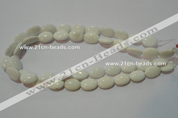 CAG7240 15.5 inches 10*14mm oval white agate gemstone beads