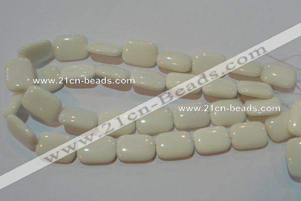 CAG7246 15.5 inches 12*16mm rectangle white agate gemstone beads