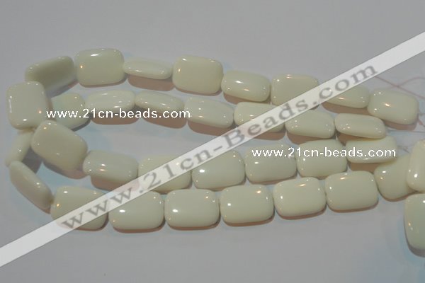 CAG7249 15.5 inches 22*30mm rectangle white agate gemstone beads