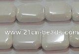 CAG7261 15.5 inches 13*18mm rectangle white agate gemstone beads