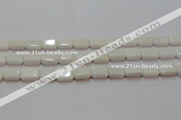 CAG7261 15.5 inches 13*18mm rectangle white agate gemstone beads