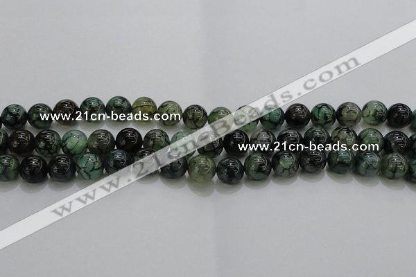 CAG7324 15.5 inches 12mm round dragon veins agate beads wholesale