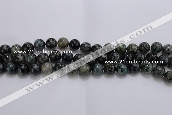 CAG7325 15.5 inches 14mm round dragon veins agate beads wholesale