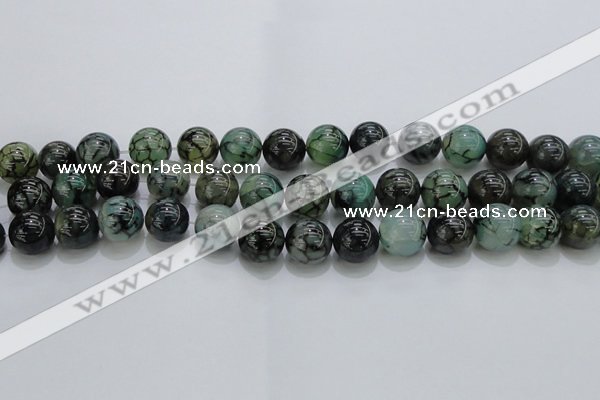 CAG7326 15.5 inches 16mm round dragon veins agate beads wholesale