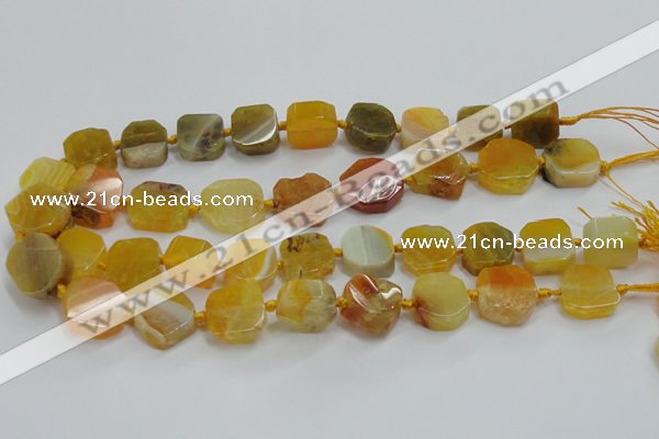 CAG7350 15.5 inches 14*15mm - 16*18mm octagonal dragon veins agate beads